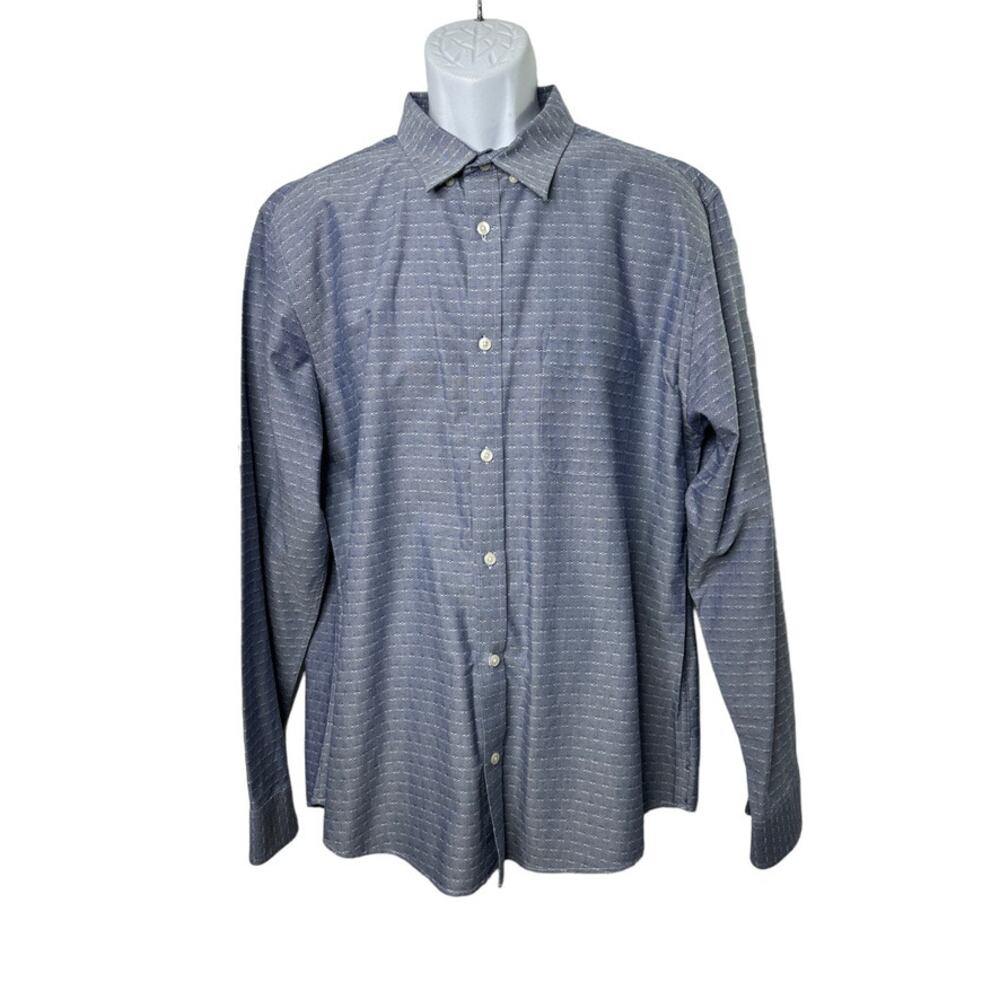 Banana Republic Blue & White Long Sleeve Button Up Shirt Men's XL